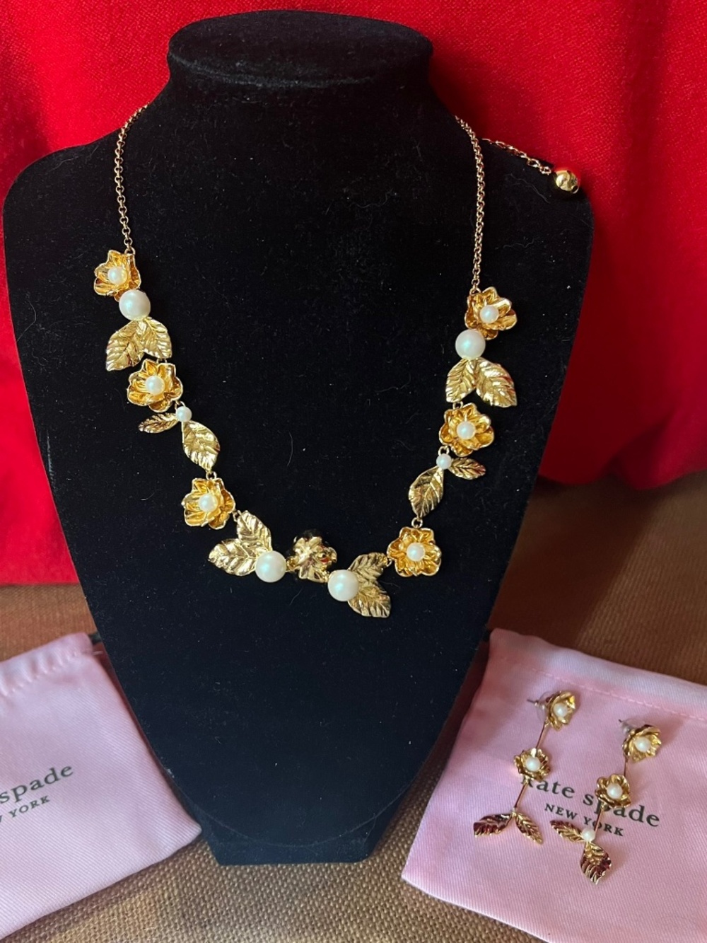 Kate Spade New York Lavish Blooms Statement Necklace with matching earrings
